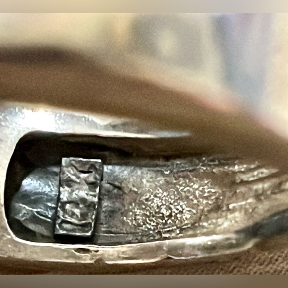 Vintage Handmade Sterling Silver & 14K Gold Scrolled Filigree Band Ring, Size 6 - Picture 9 of 13